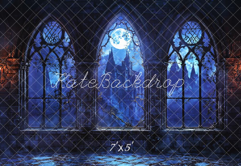 Kate Halloween Vintage Castle Midnight Backdrop Designed by Emetselch - Image 2