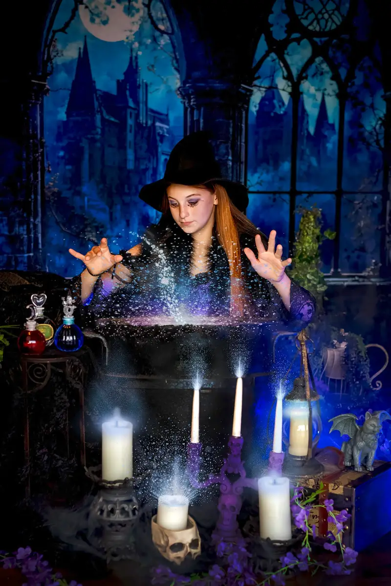 Kate Halloween Vintage Castle Midnight Backdrop Designed by Emetselch - Image 3