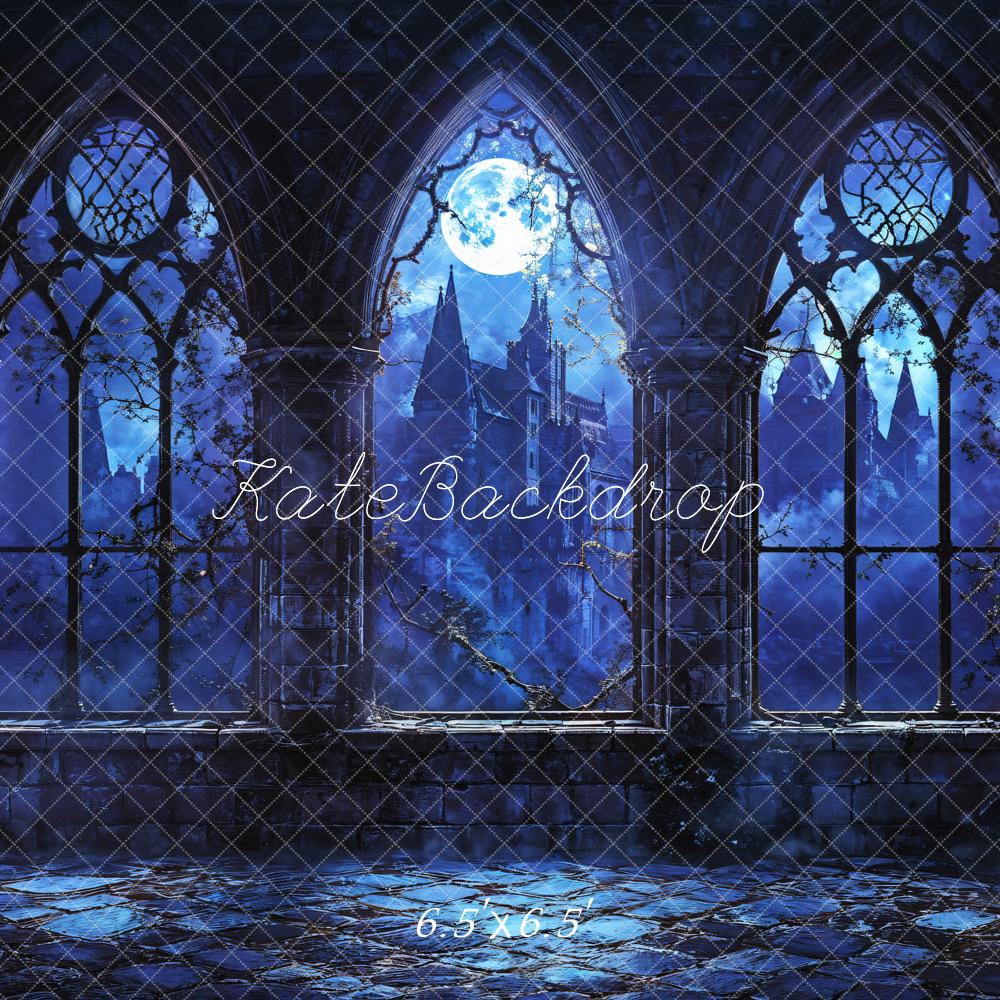 Kate Halloween Vintage Castle Midnight Backdrop Designed by Emetselch - Image 4