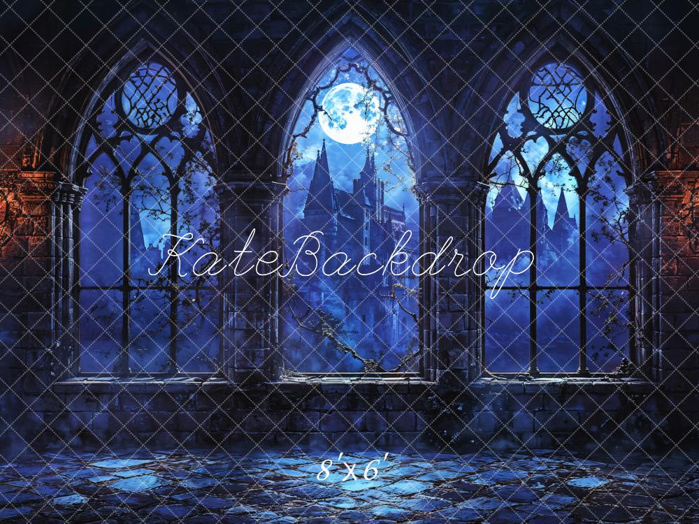 Kate Halloween Vintage Castle Midnight Backdrop Designed by Emetselch - Image 5