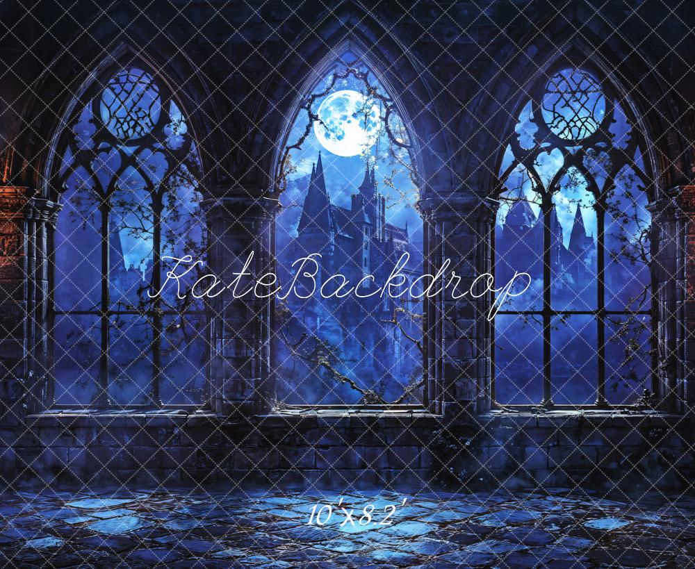 Kate Halloween Vintage Castle Midnight Backdrop Designed by Emetselch - Image 7