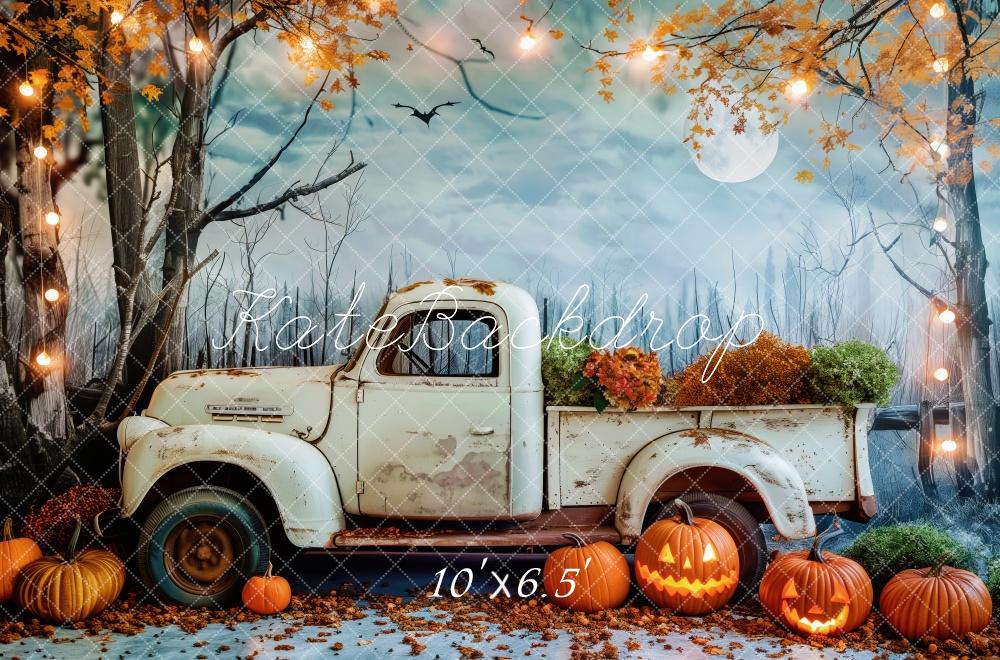Kate Halloween Vintage Truck Maple Tree Backdrop Designed by Patty Robert - Image 4