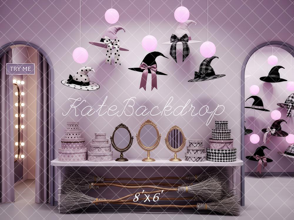 Kate Halloween Witch Hats Brooms Mirrors Backdrop Designed by Patty Robert - Image 3