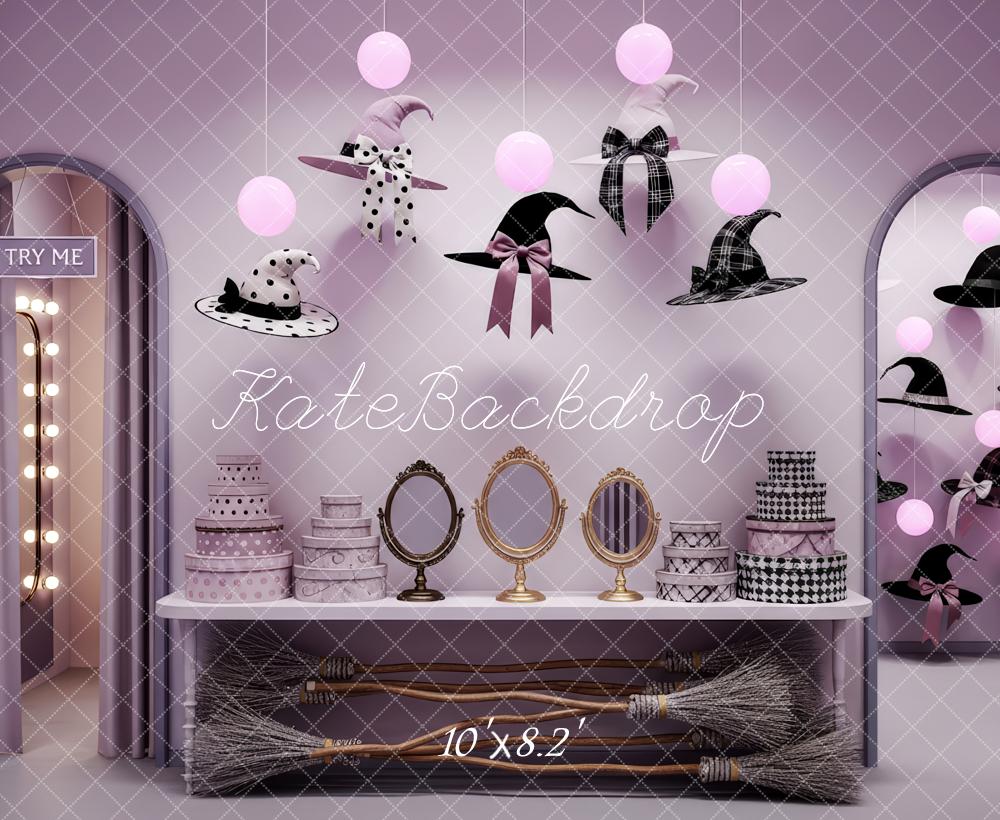 Kate Halloween Witch Hats Brooms Mirrors Backdrop Designed by Patty Robert - Image 6