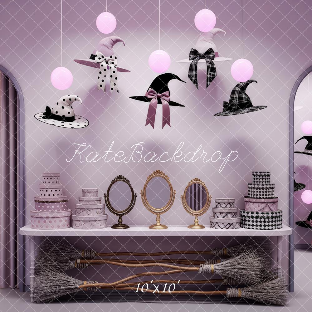Kate Halloween Witch Hats Brooms Mirrors Backdrop Designed by Patty Robert - Image 7