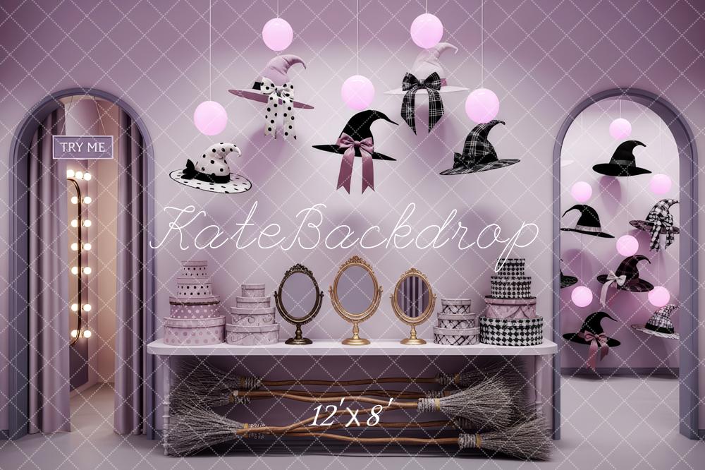 Kate Halloween Witch Hats Brooms Mirrors Backdrop Designed by Patty Robert - Image 8