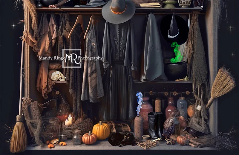 Kate Halloween Witch's Closet Backdrop Designed by Mandy Ringe Photography - Image 4
