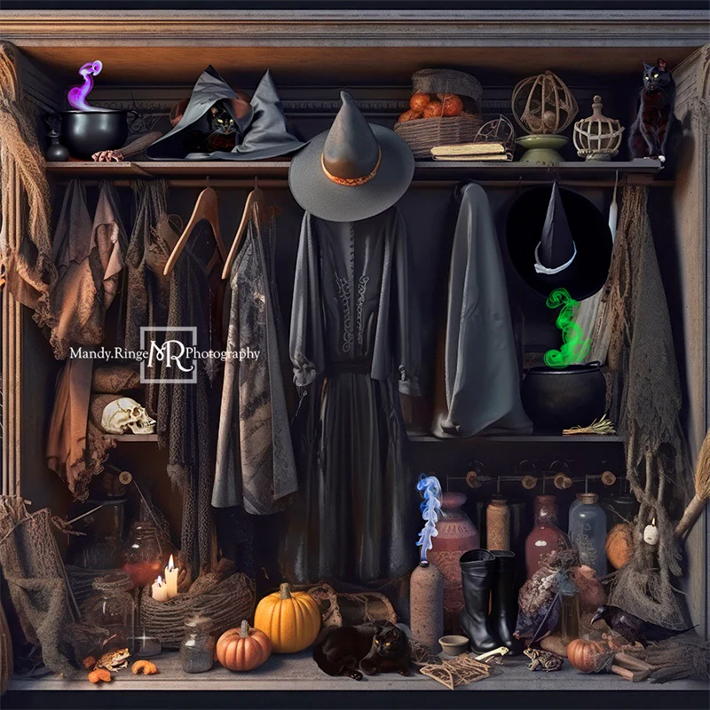 Kate Halloween Witch's Closet Backdrop Designed by Mandy Ringe Photography - Image 5