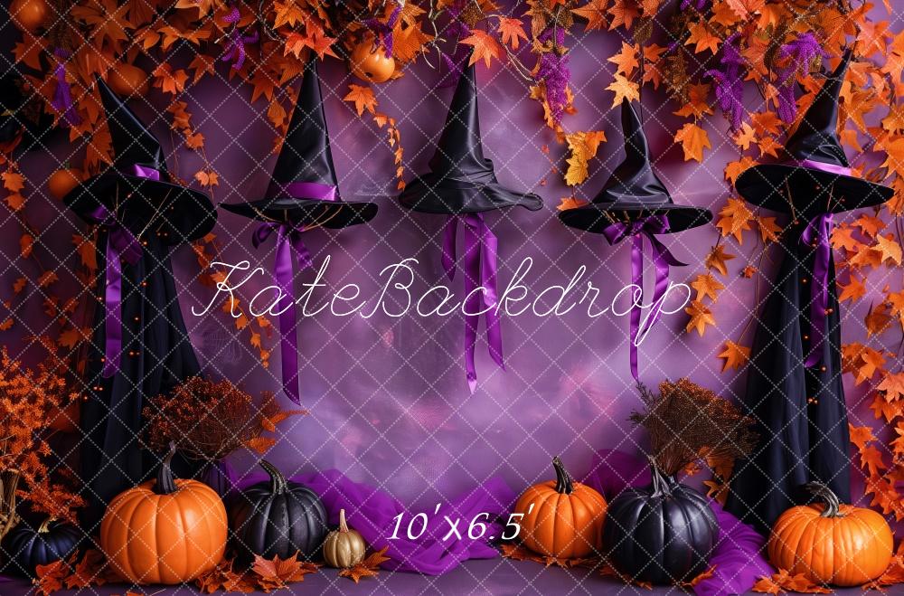 Kate Halloween Witchy Hat Purple Wall Backdrop Designed by Patty Robert - Image 4