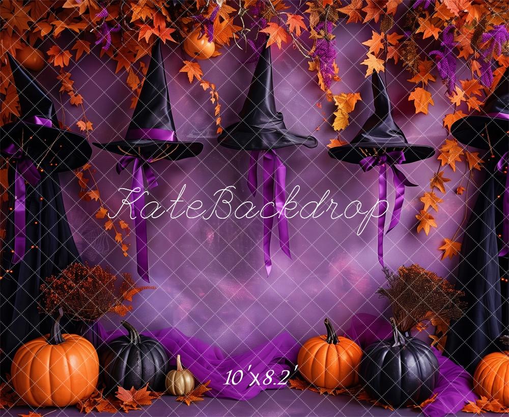 Kate Halloween Witchy Hat Purple Wall Backdrop Designed by Patty Robert - Image 5