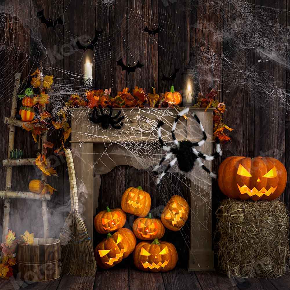 Kate Halloween Wood Spider Web Backdrop Designed by Emetselch - Image 2
