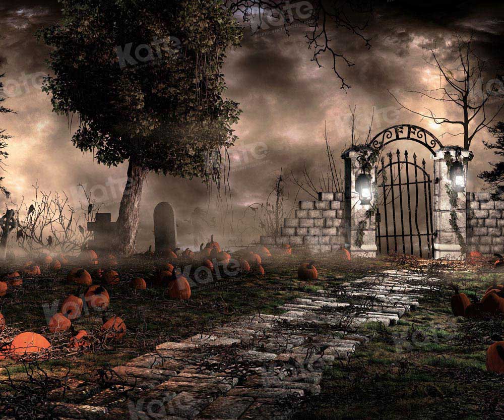 Kate Halloween Yard Night Backdrop Designed by Chain Photography - Image 3