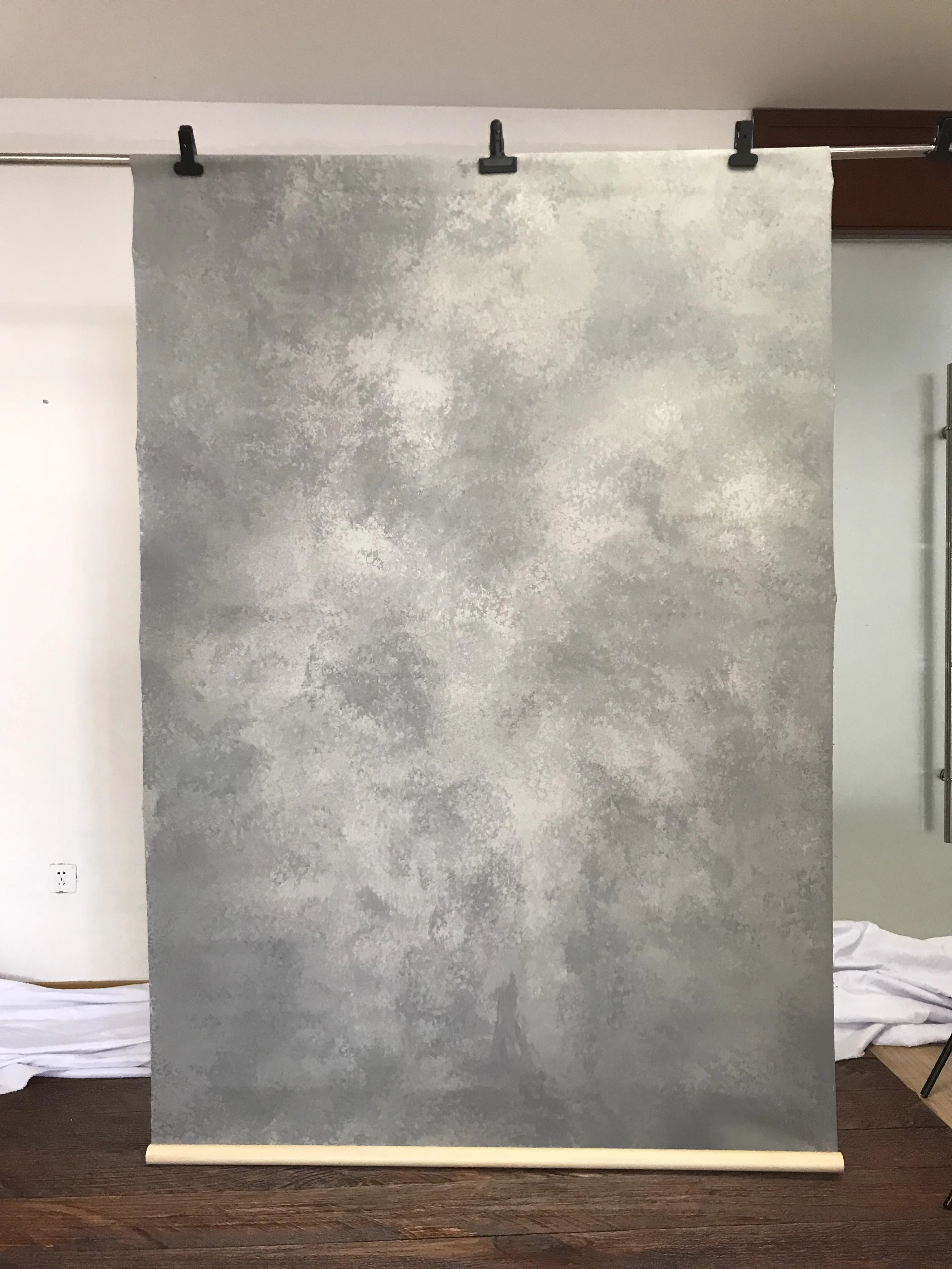 Kate Hand Painted Abstract Texture Cold Grey Backdrops - Image 2