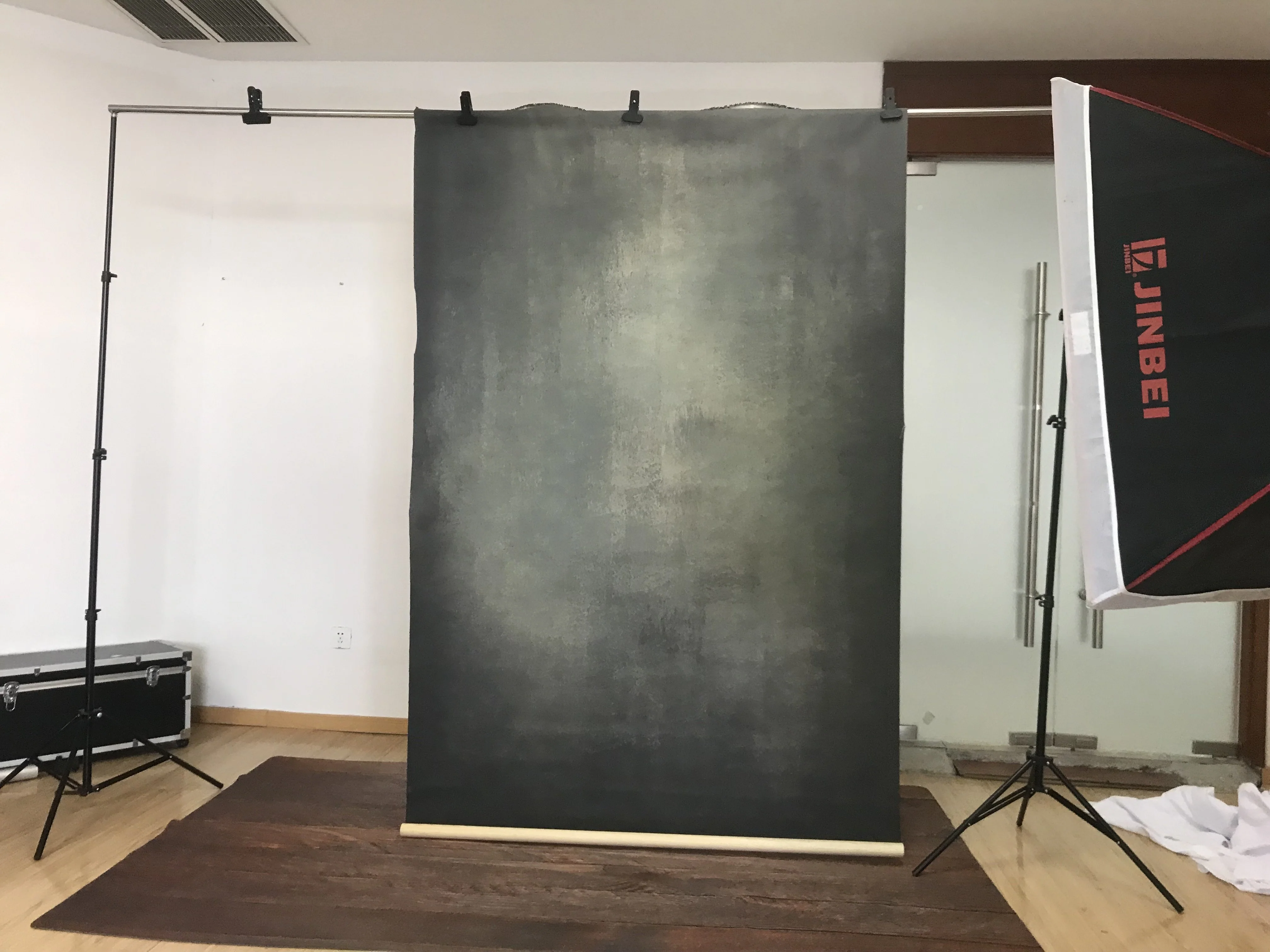 Kate Hand Painted Abstract Texture Dark Green and Black Backdrops - Image 4