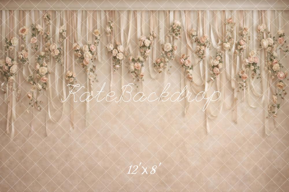 Kate Hanging Ribbons Beige Backdrop Designed by Vertigo Productions - Image 8
