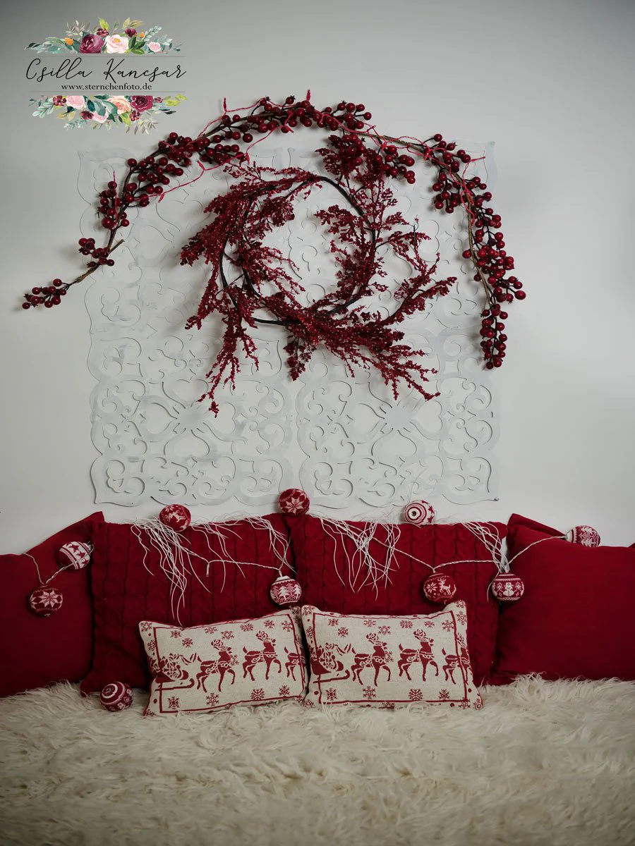 Kate Headboard Red Backdrop Designed by Csilla Kancsar - Image 2