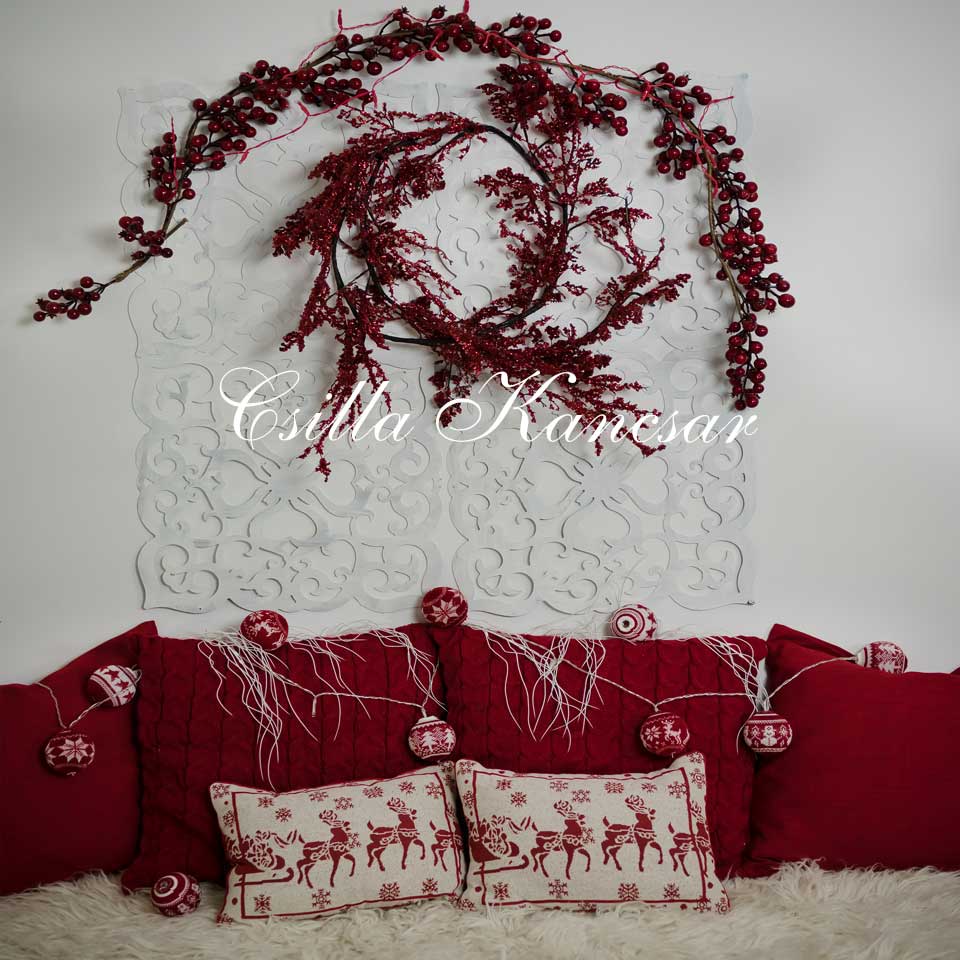 Kate Headboard Red Backdrop Designed by Csilla Kancsar - Image 4