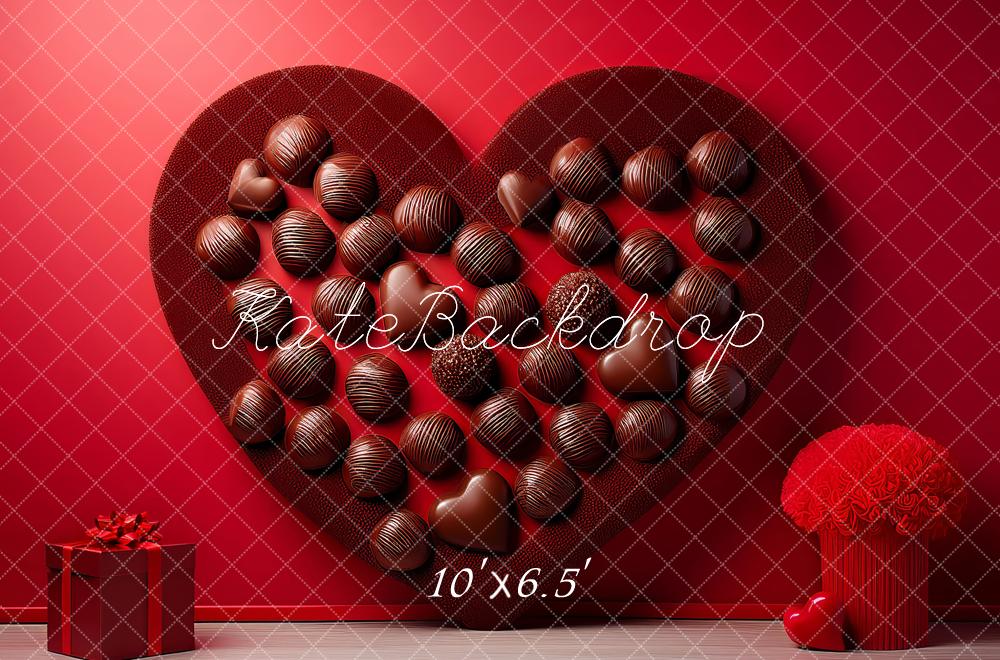 Kate Heart Chocolate Box Red Wall Fleece Backdrop Designed by Megan Leigh Photography - Image 2
