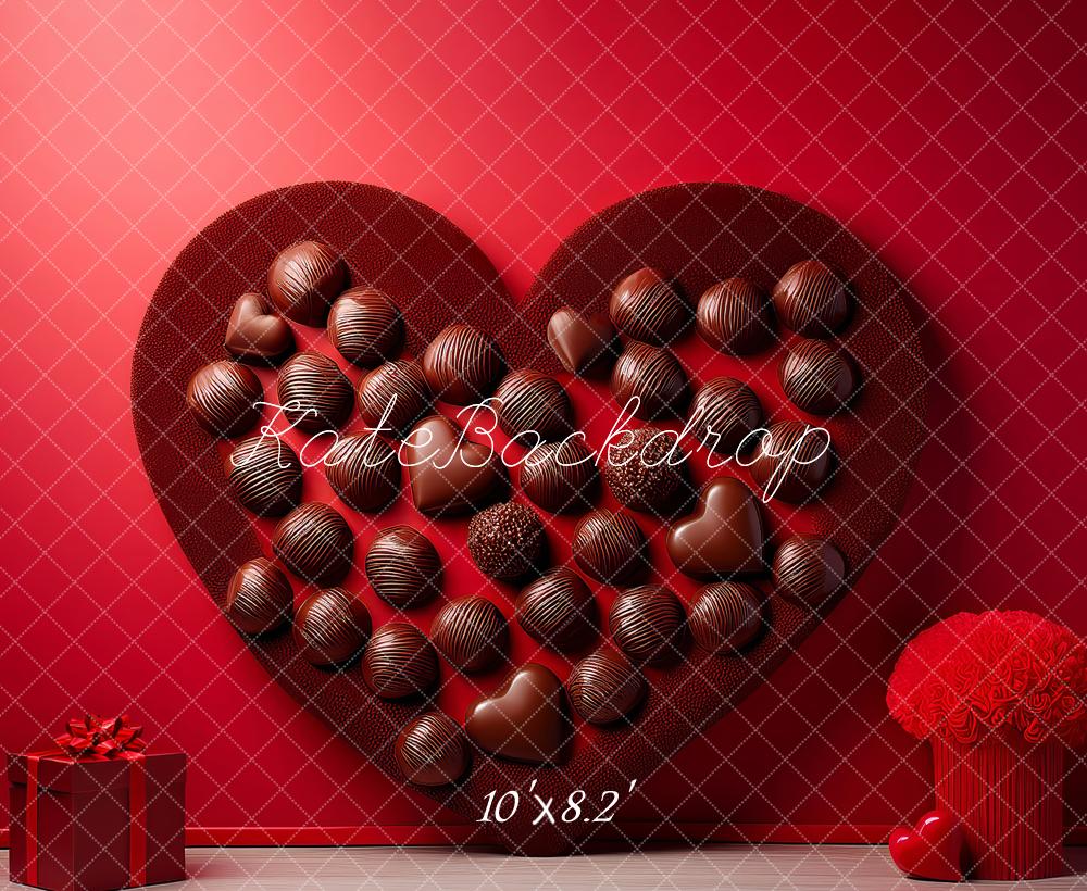 Kate Heart Chocolate Box Red Wall Fleece Backdrop Designed by Megan Leigh Photography - Image 3