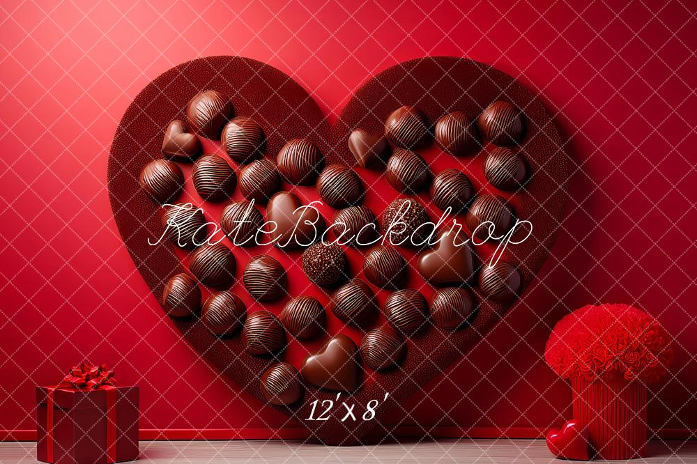 Kate Heart Chocolate Box Red Wall Fleece Backdrop Designed by Megan Leigh Photography - Image 4