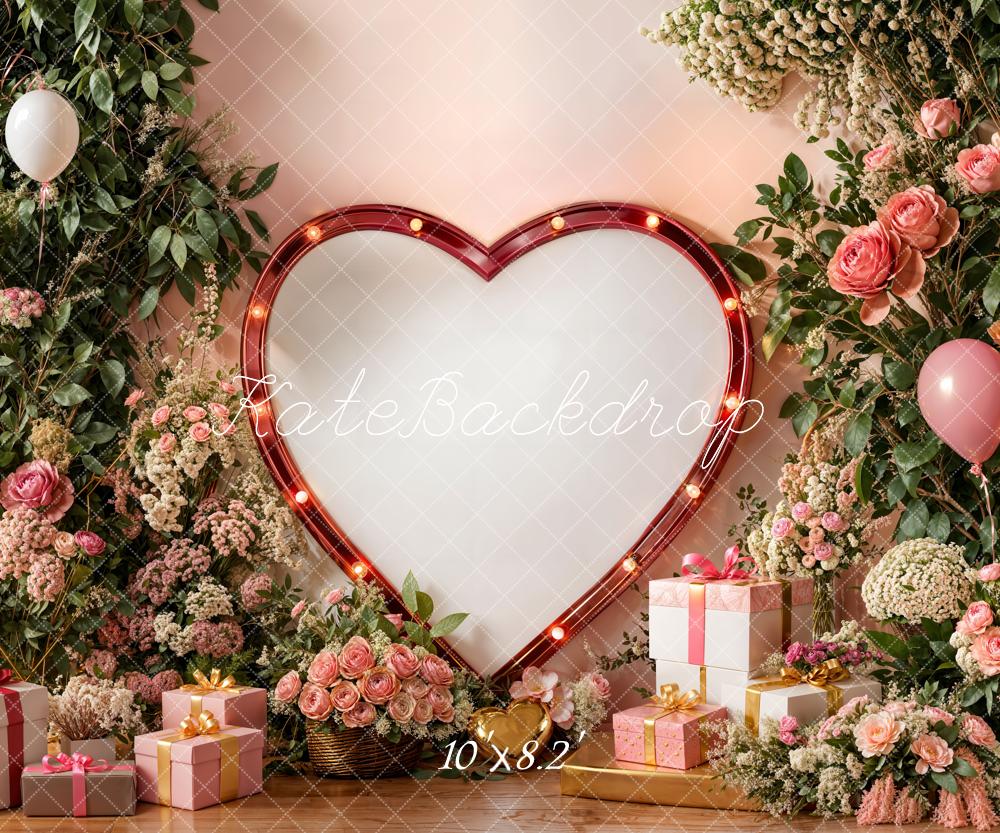 Kate Valentine Heart Frame Balloons Gifts Fleece Backdrop Designed by Emetselch - Image 3