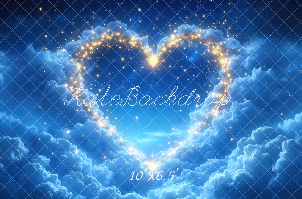 Kate Heart Lights Clouds Night Sky Backdrop Designed by Mini MakeBelieve - Image 4