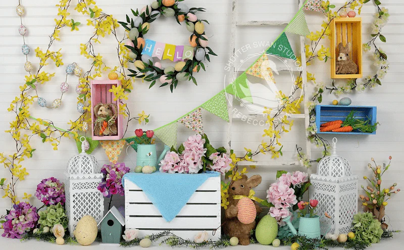 Kate Hello Spring Home Backdrop for Easter session - Image 2