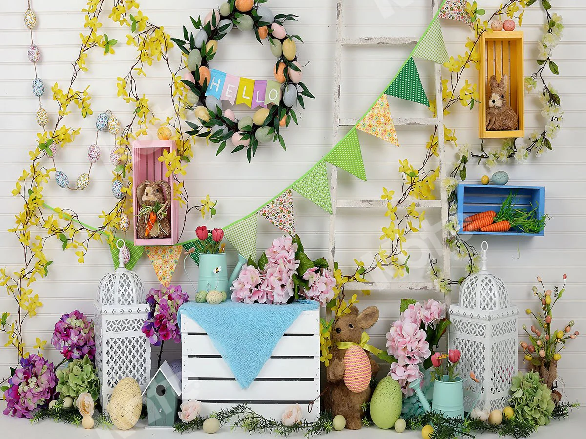 Kate Hello Spring Home Backdrop for Easter session - Image 3