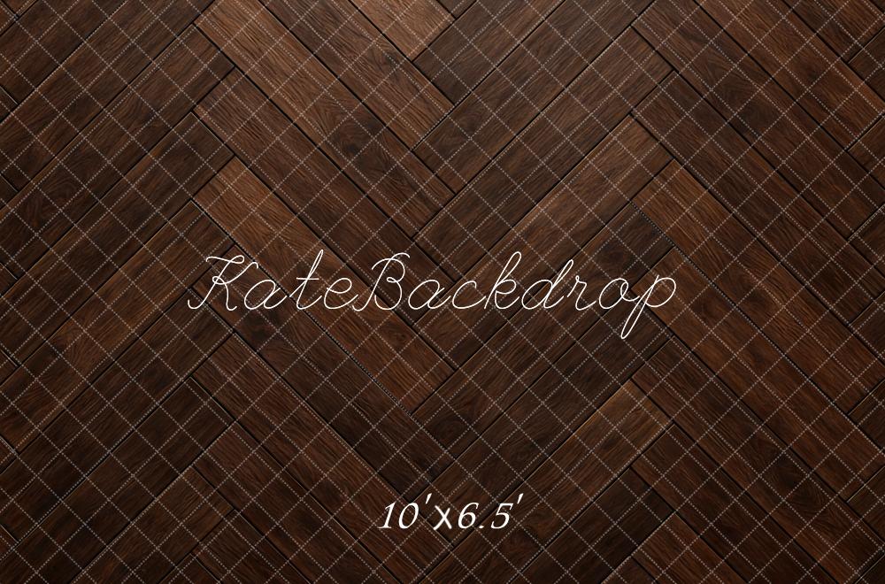 Kate Herringbone Wood Texture Brown Floor Backdrop Designed by Mini MakeBelieve - Image 4