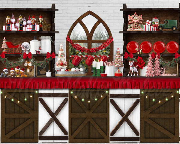 Kate Holiday Christmas Kitchen Backdrop Designed by Mini MakeBelieve - Image 4