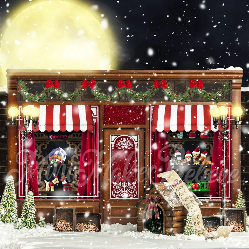 Kate Christmas Winter Vintage Pet Store Backdrop Designed by Mini MakeBelieve - Image 2