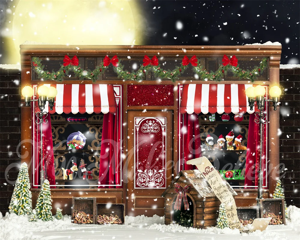 Kate Christmas Winter Vintage Pet Store Backdrop Designed by Mini MakeBelieve - Image 3