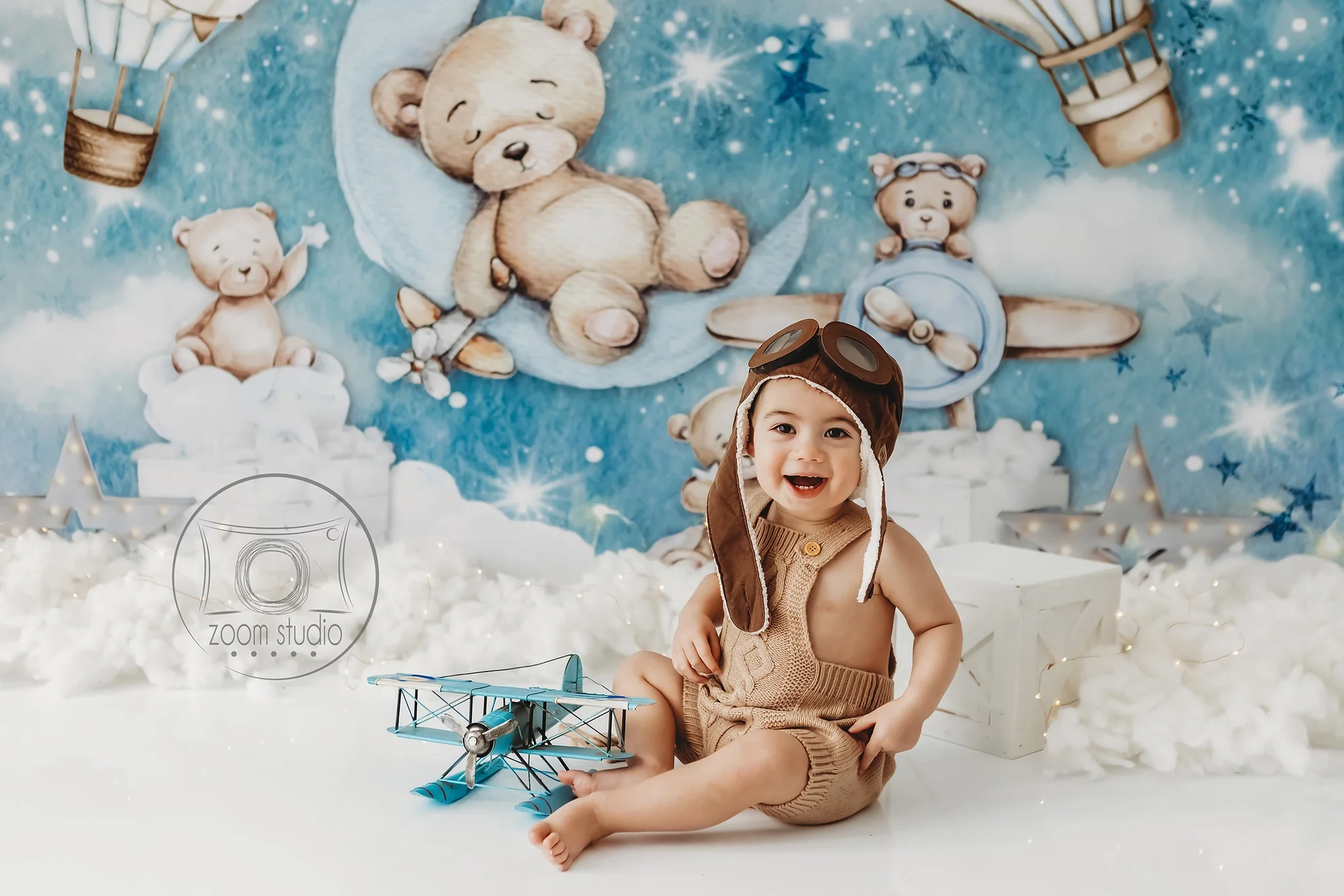 Kate Hot Air Balloon Bear Children Backdrop Designed by Ashley Paul - Image 3