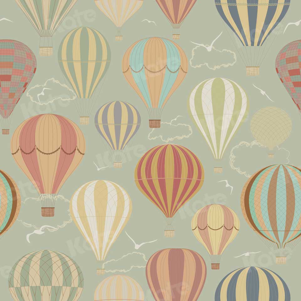 Kate Hot Air Balloon Pattern Background for Newborn Children Photography - Image 4