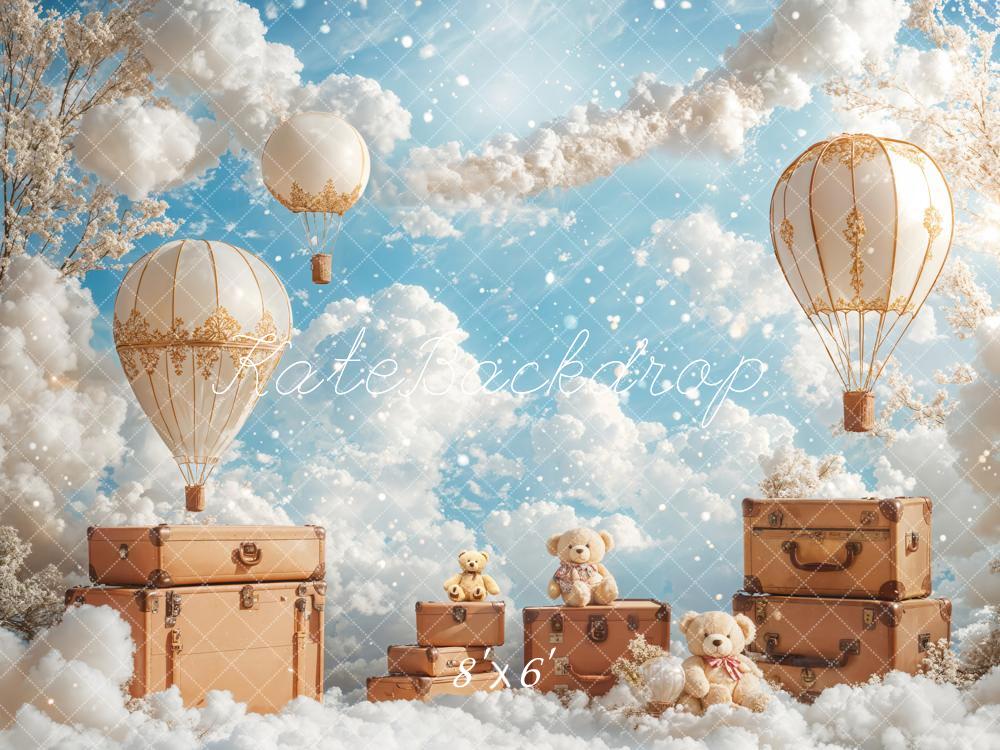 Kate Hot Air Balloons Clouds Travel Sky Backdrop Designed by Emetselch - Image 4