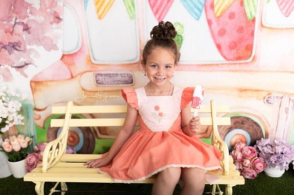 Kate Ice Cream Truck Watercolor Backdrop Designed By Pine Park Collection - Image 3