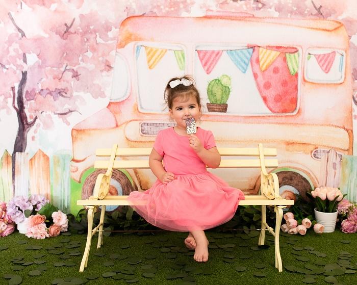 Kate Ice Cream Truck Watercolor Backdrop Designed By Pine Park Collection - Image 4