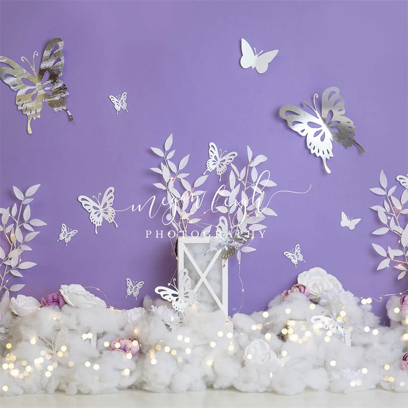 Kate Icy Butterfly Purple Backdrop Designed by Megan Leigh Photography - Image 2