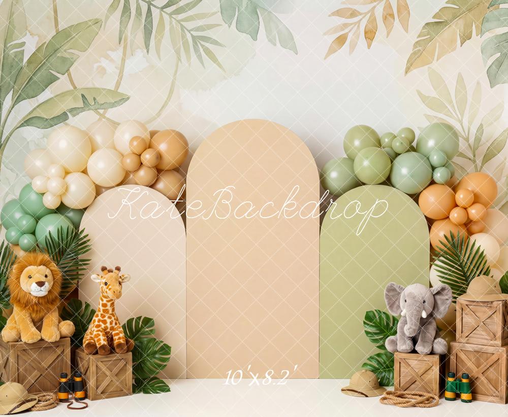 Kate Jungle Animals Safari Balloons Crates Fleece Backdrop Designed by Patty Robert - Image 3
