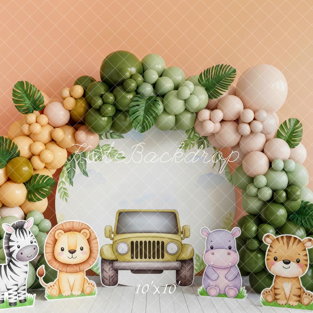 Kate Jungle Balloon Arch Safari Animals Car Backdrop Designed by Patty Robert - Image 7