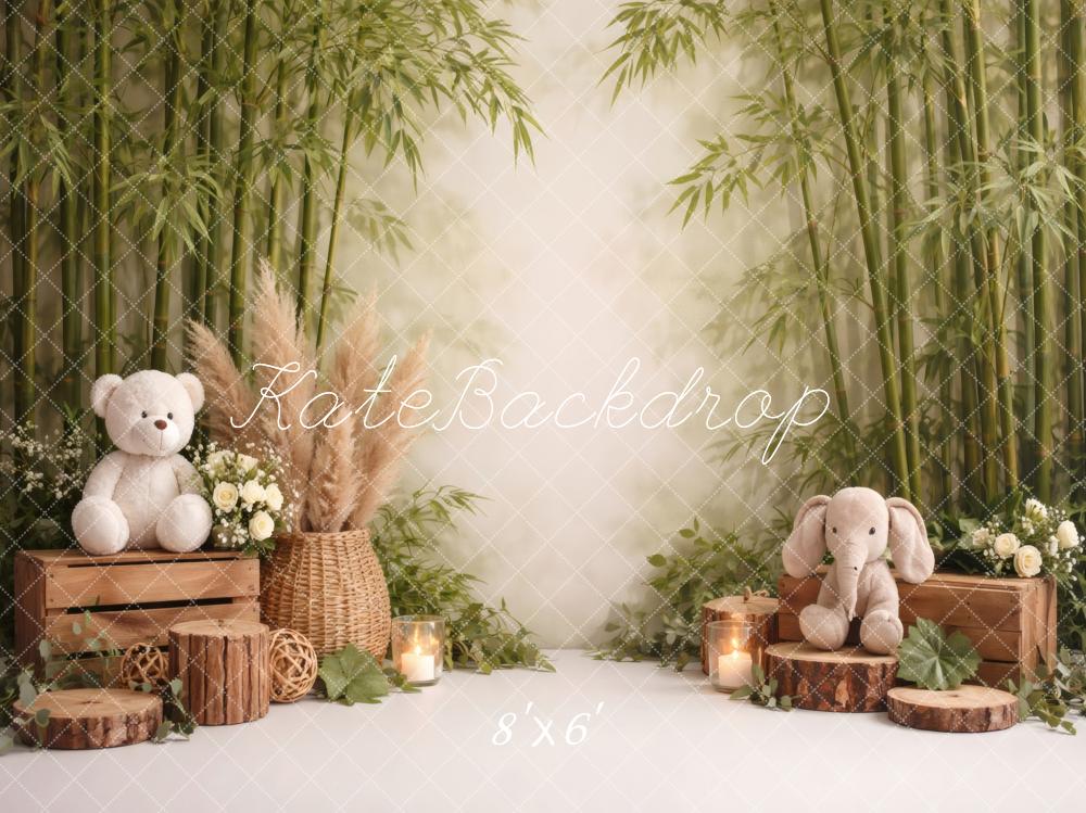 Kate Jungle Bamboo Teddy Bear Elephant Backdrop Designed by Vertigo Productions - Image 3