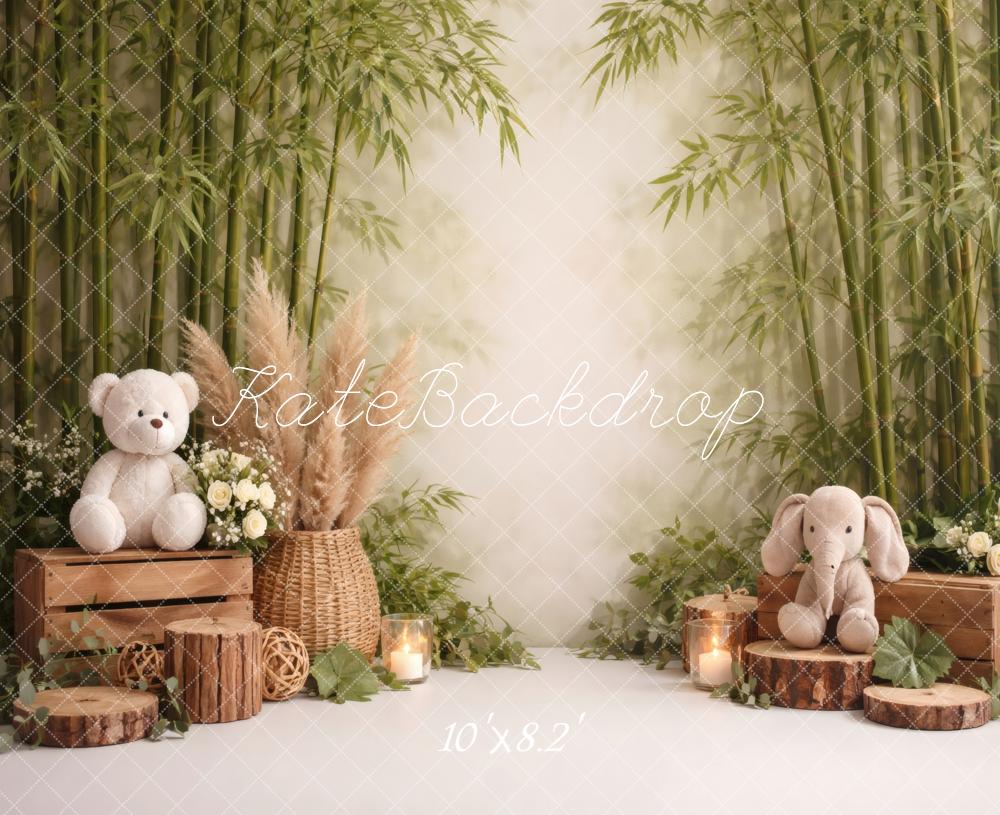 Kate Jungle Bamboo Teddy Bear Elephant Backdrop Designed by Vertigo Productions - Image 6
