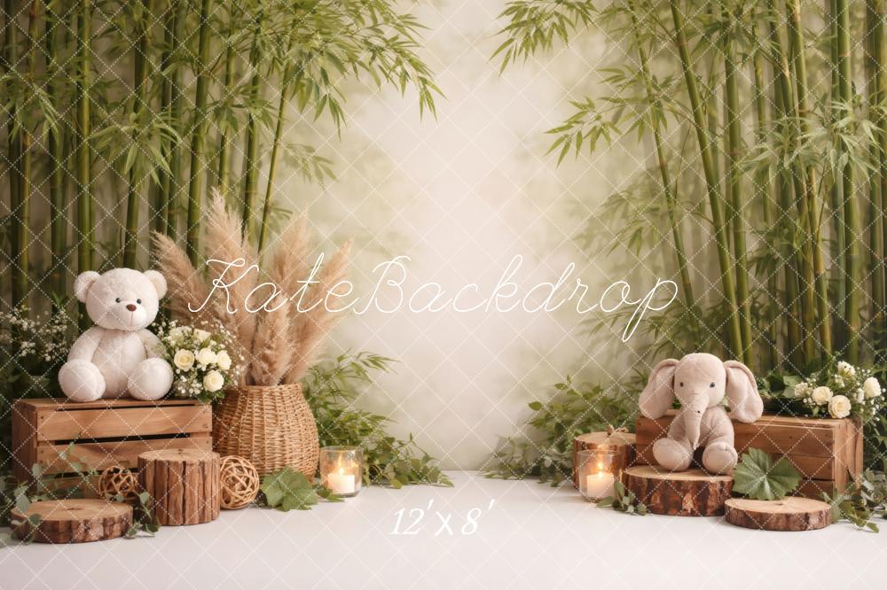 Kate Jungle Bamboo Teddy Bear Elephant Backdrop Designed by Vertigo Productions - Image 8