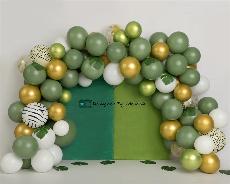 Kate Jungle Greens Balloons Backdrop Designed by Melissa King - Image 3