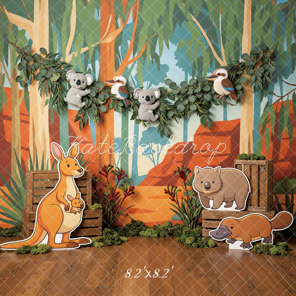 Kate Jungle Kangaroo Koala Cartoon Forest Backdrop Designed by Emstselch - Image 5