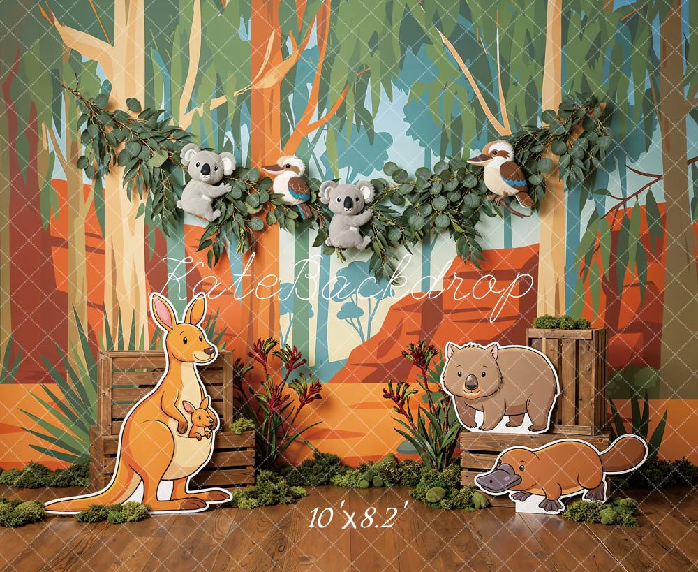 Kate Jungle Kangaroo Koala Cartoon Forest Backdrop Designed by Emstselch - Image 6