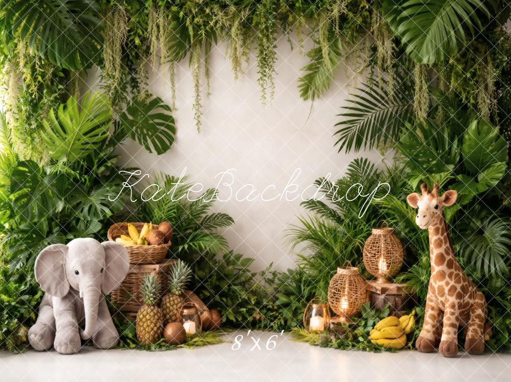 Kate Jungle Plush Animals Fruit Greenery Backdrop Designed by Vertigo Productions - Image 3