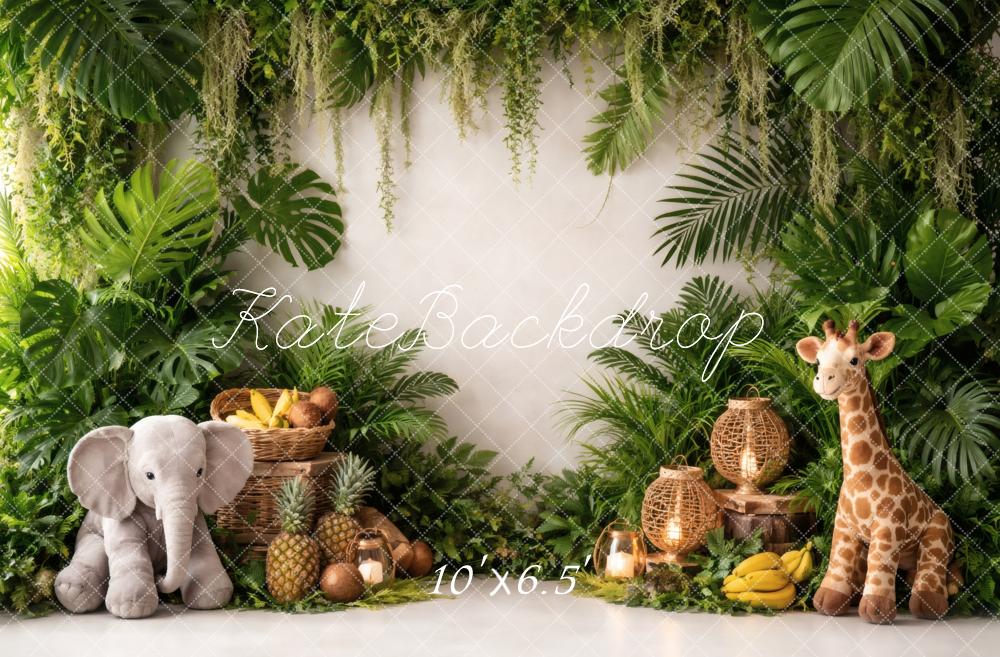 Kate Jungle Plush Animals Fruit Greenery Backdrop Designed by Vertigo Productions - Image 4
