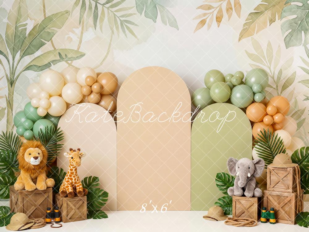 Kate Jungle Safari Plush Animals Balloons Greenery Backdrop Designed by Patty Robert - Image 4
