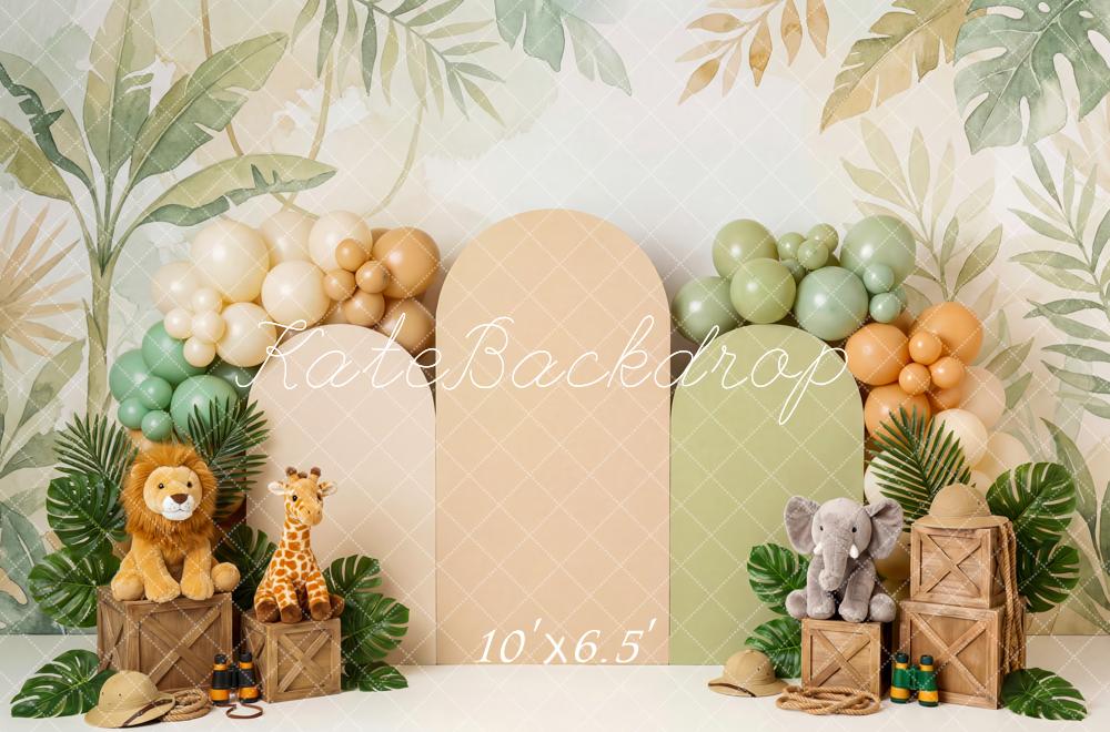 Kate Jungle Safari Plush Animals Balloons Greenery Backdrop Designed by Patty Robert - Image 5